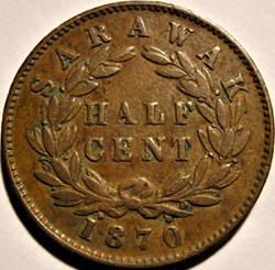 Charles Brooke - Half Cent 1870