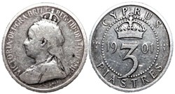 Victoria - 3 Piastres 1901 - Cyprus