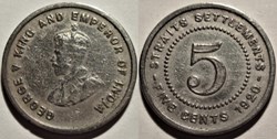 George V - 5 Cents 1920 - Straits Settlements