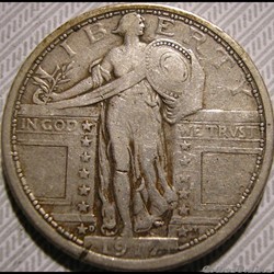 1917 Denver Quarter Dollar