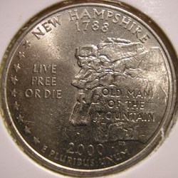 2000 P Quarter Dollar - New Hampshire State