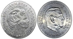 Margrethe II of Denmark - 10 Kroner 1972 Throne Accession