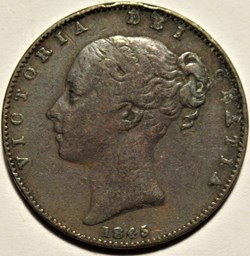 Victoria - One Farthing 1845 - Kingdom of Great Britain
