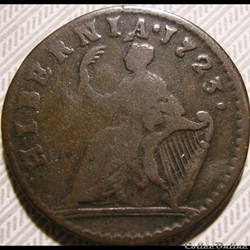 1723 Farthing - Wood's Hibernia - George Ist (ex.2)