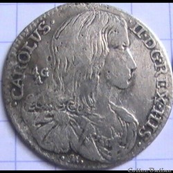 1690 Royaume de Naples Carlino / 10 Grana - Carlos II d'Espagne