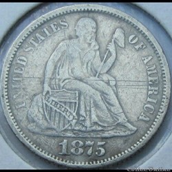 1875 cc Above Dime / 10 Cents