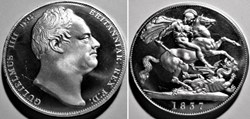 William IV - Crown 1837 St. George - Retro Pattern - Great Britain