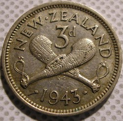 George VI - 3 Pence 1943 - New Zealand