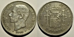 1884 - 5 Pesetas - Alfonso XII de España