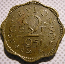 George VI - 2 Cents 1951 - Ceylon / Sri Lanka