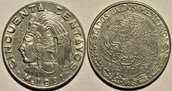 México 1981 - 50 Centavos, Cuauhtémoc - E.U Mexicanos