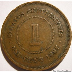 Victoria - One Cent 1897 - Straits Settlements, Malaysia (ex.2)
