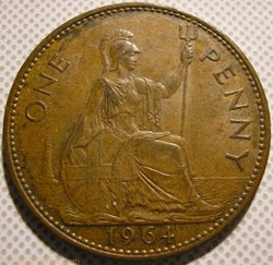 Elizabeth II - One Penny 1964 - UK