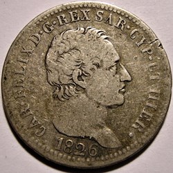 1826 Royaume de Sardaigne, 1 Lira Torino - Carlo Felice