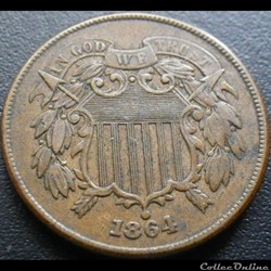 1864 Two Cents LM