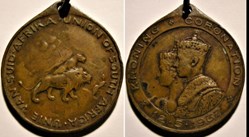 George VI & Elizabeth - Coronation 1937 Medallion - South Africa (ex.2)