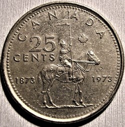 Elizabeth II - 25 Cents 1973 - Royal Canadian Mounted Police.