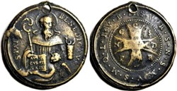 Sanctus Benedictus de Nursia - 16th. / 17th. - Exorcism and Protection Medal