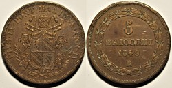 Pio IX, Pope - 5 Baiocchi 1849, Anno IV - Vaticano