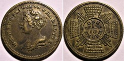 Charlotte, Princess of Wales ca.1810 School Award Token - Great Britain