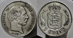 Christian IX Denmark - 1 Krone 1875