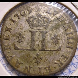 Louis XIV - 30 Deniers 1709 AA - dit "Mousquetaire"