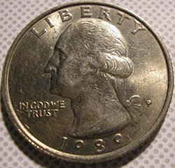 1989 P Quarter Dollar