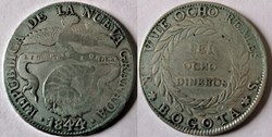 8 Reales 1844 Bogota - Nueva Granada