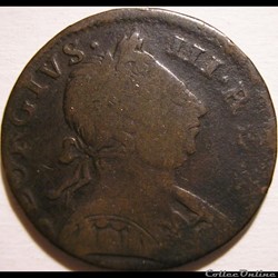 1775 Half Penny No Regal - George III of Great Britain (Ex.10)