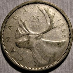 Elizabeth II - 25 Cents 1955