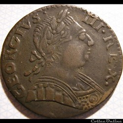 1775 Half Penny No Regal - George III of Great Britain (Ex.2)