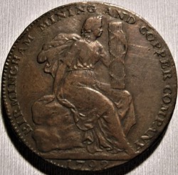 1792 HalfPenny - Mining & Copper Co - Birmingham, Warwickshire (ex.3)