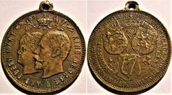 George V & Mary - Medalet, British Empire Exhibition 1924-1925, UK
