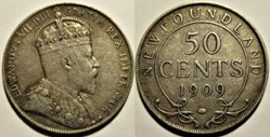 Edward VII - 50 Cents 1909 Newfoundland (ex.3)