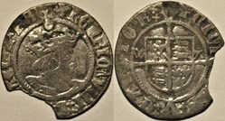 Henry VIII Tudor - 1/2 Groat / 2 Pence 1526-32- Kingdom of England