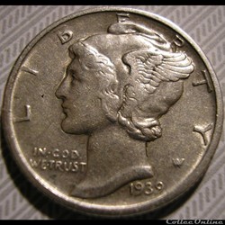 1939 Denver Dime