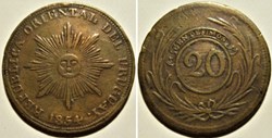Uruguay - 20 Centésimos 1854