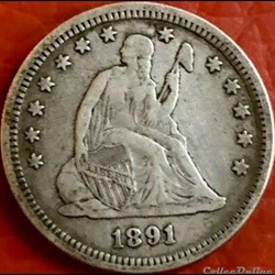 1891 Quarter Dollar - 25 Cents
