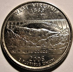 2005 D Quarter Dollar - West Virginia State