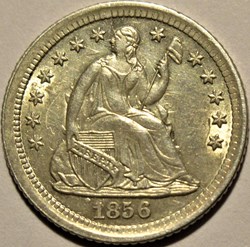 1856 O Half Dime - Die Clash + Die Crack Error