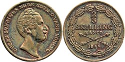 Sweden - Oscar I - 2/3 Skilling 1846