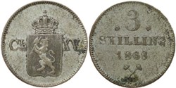 Norway - Carl XV of Sweden - 3 Skilling 1868