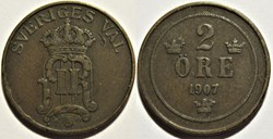 Sweden - Oscar II - 2 Öre 1907
