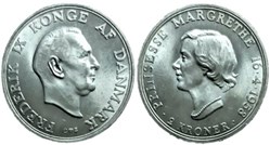 Frederik IX & Margrethe of Denmark - 2 Kroner 1958 - Princess birthday