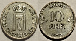 Haakon VII of Norway - 10 Øre 1919