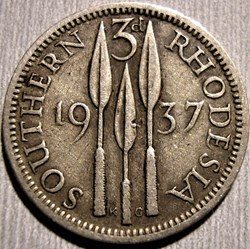 George VI - Three Pence 1937 - Southern Rhodesia