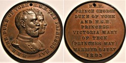 George & May - 1893 Marriage Medallion - UK