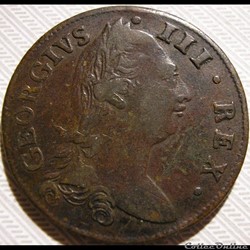 1782 Half Penny, Hibernia - George III of Great Britain