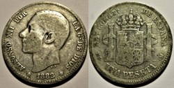 1882 - 1 Peseta - Alfonso XII de España
