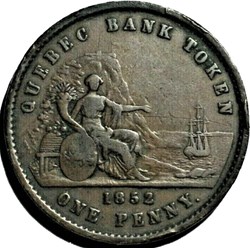 Quebec Deux Sous 1852 - One Penny Token Bank - Canadian Province